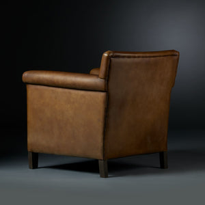 Club Chair Liam leather, Light olive matt