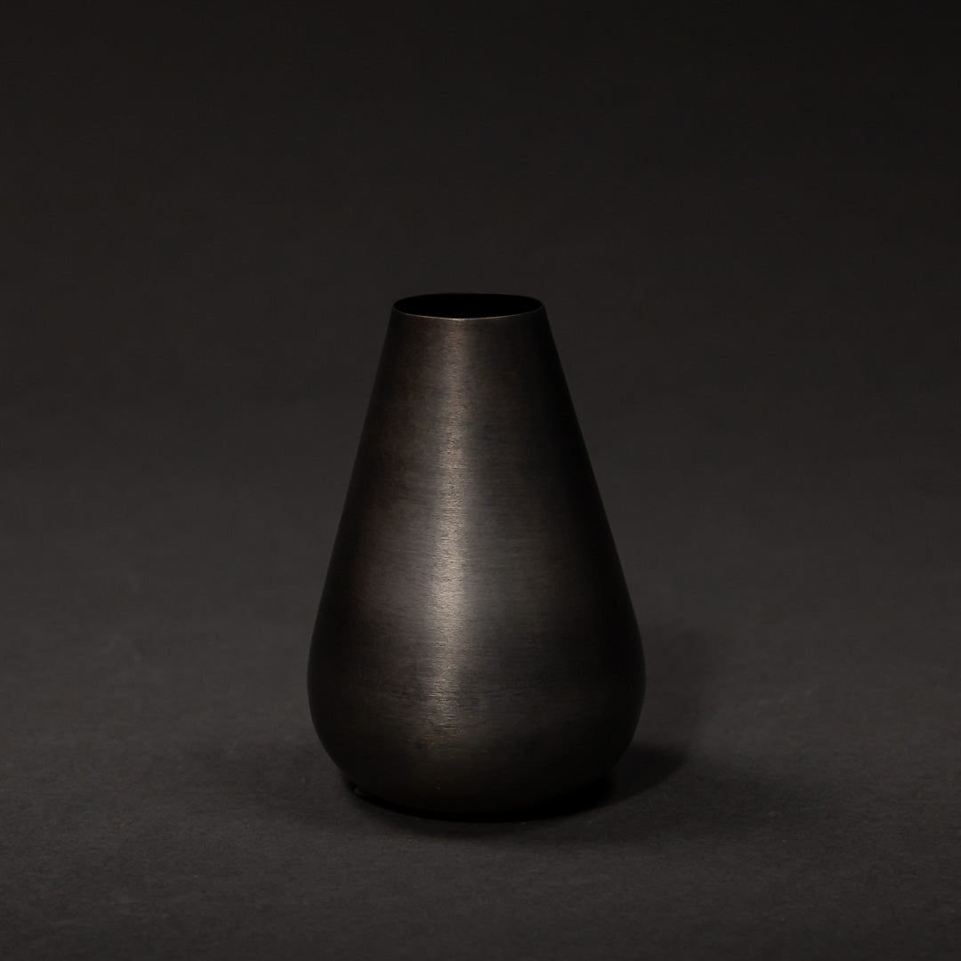 Vase metal antique nickel medium Ø8xH11,5cm