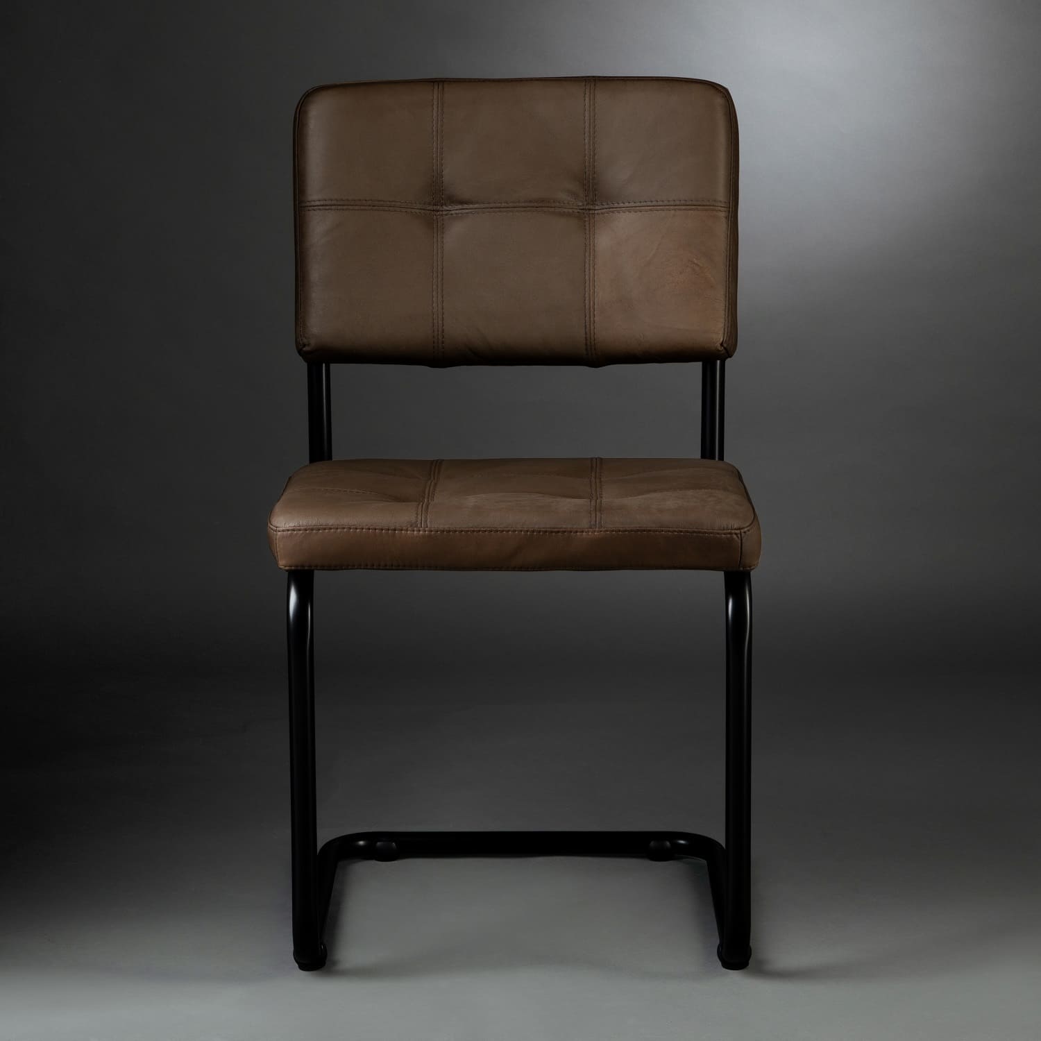 Carlos Dining Chair, black frame, leather lampre matt