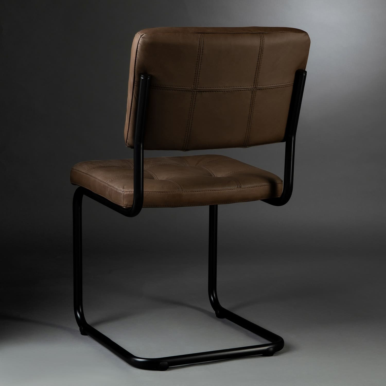Carlos Dining Chair, black frame, leather lampre matt