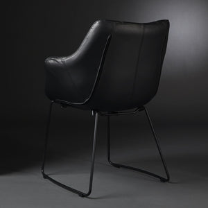 Chair Jason leather, Black matt