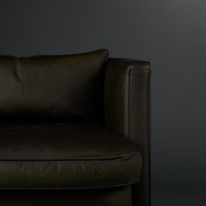 Club Chair Julia leather, British green matt