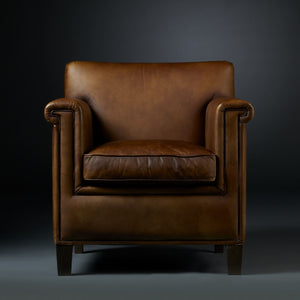 Club Chair Liam leather, Light olive matt