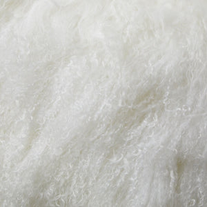 Pouf  tibetan lamb fur, White
