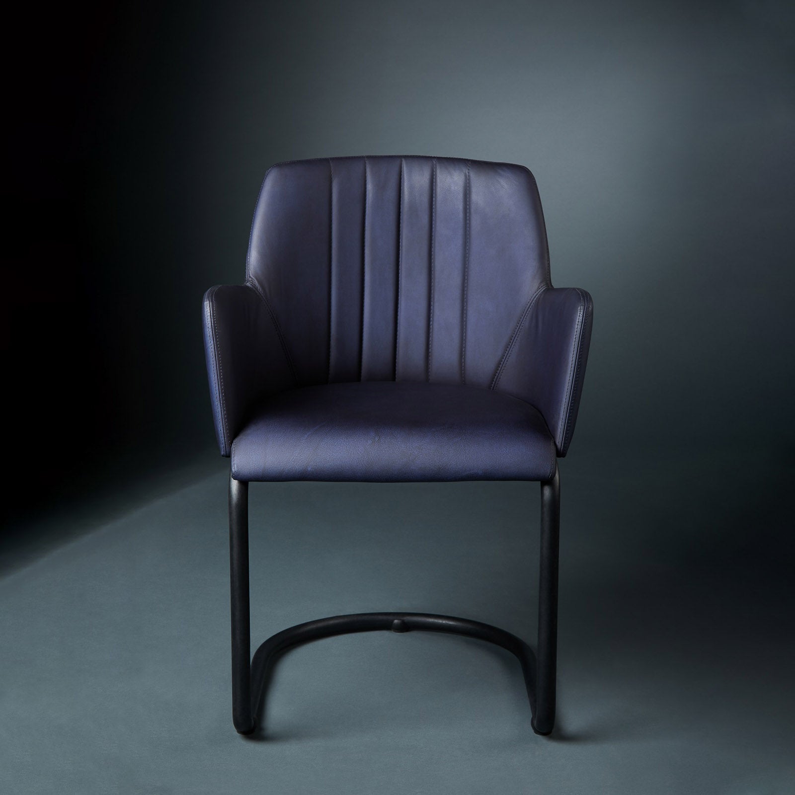 Chair Greg leather, Indigo matt