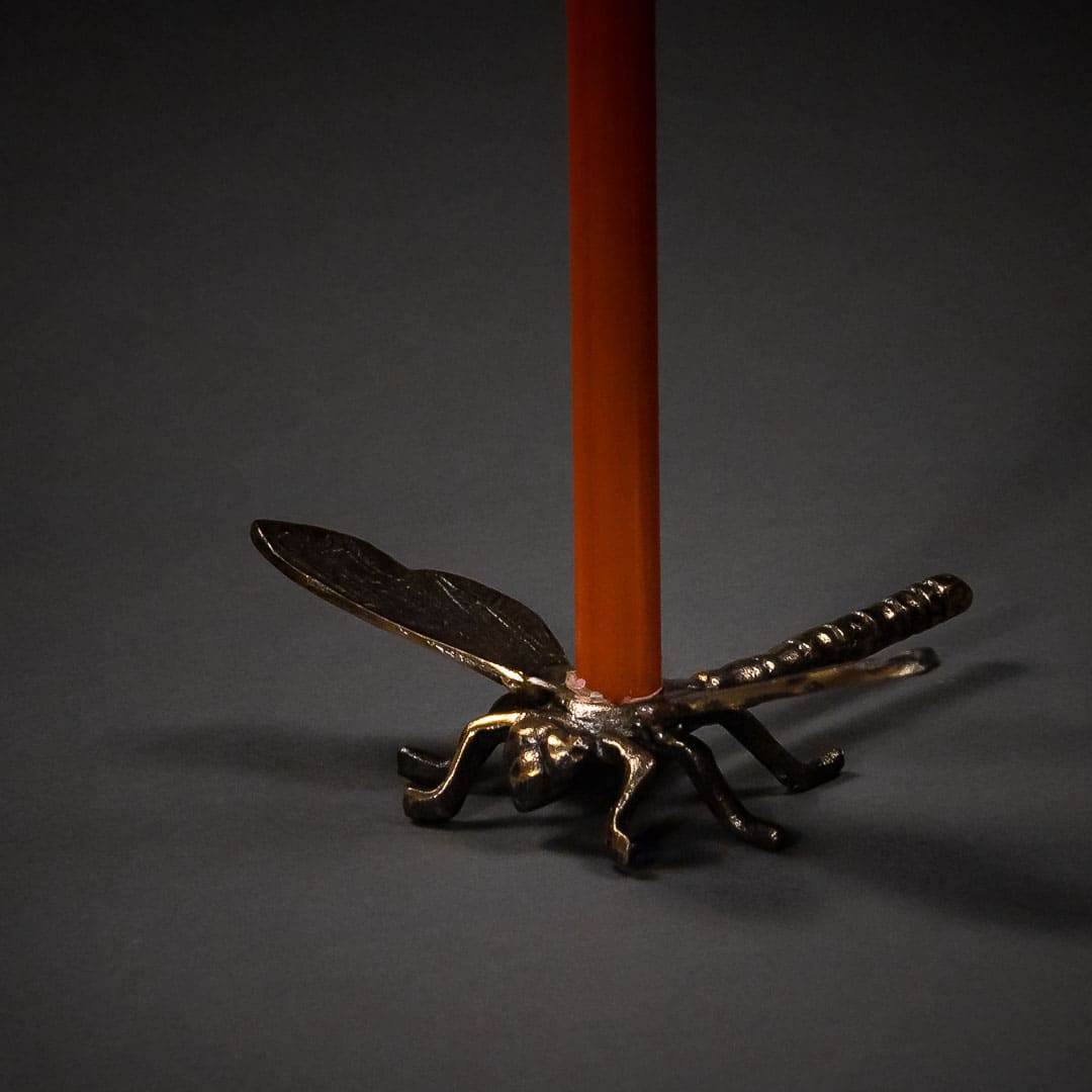 Dragonfly Candleholder antique gold 20x17cm