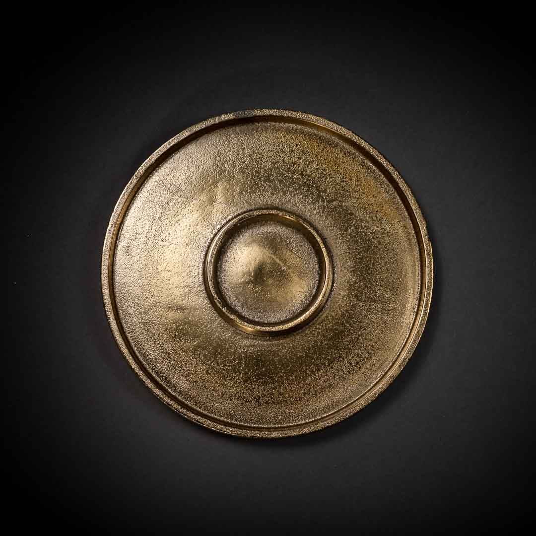 Candleholder plate for candle Ø7/22cm antique gold