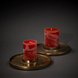 Candleholder plate for candle Ø8,6/22cm antique gold